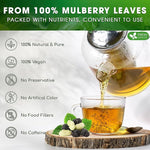 Load image into Gallery viewer, FreshDrinkUS, Premium 120 Mulberry Leaf Tea Bags, 100% Natural &amp; Pure from Mulberry Leaves. Loose Leaf Herbal Tea. Made with Natural Material Tea Bags. No Sugar, No Caffeine, No Gluten, Vegan.
