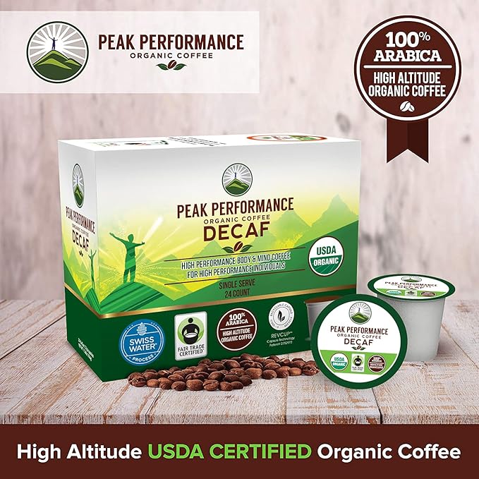 USDA Organic Decaf Coffee Pods. Compatible With K-CUP And Keurig Machines. High Altitude USDA Organic Decaf Coffee. Fair Trade Beans Medium Roast Single Serve Decaffeinated 24 Count Recyclable Cups