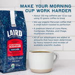 Load image into Gallery viewer, Laird Superfood Peruvian Dark Roast Coffee with Functional Mushrooms, Certified Organic Peruvian Ground Coffee Beans, Gluten-Free, Dairy-Free, Non-GMO, Paleo, Keto Friendly, 12 oz. Bag