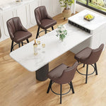 Load image into Gallery viewer, Bar Stools with Backs, PU Leather Upholstered Counter Barstools with Solid Wood Legs for Kitchen Island, Home Bar(3PCS Brown)