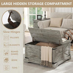 Load image into Gallery viewer, Furnideco Farmhouse Lift Top Coffee Table, Square Wood Center Table with Large Hidden Storage Compartment for Living Room, Rustic Modern Table with Hinged Lift Top, Oak Grey