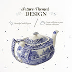 Load image into Gallery viewer, Spode Blue Italian Teapot with Infuser - 40 oz Countryside-Inspired Ceramic Teaware for Afternoon Tea, Earthenware Brunch Tableware, Vintage-Inspired Tea Party Hosting