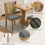 Load image into Gallery viewer, Vintage French Country Dining Room Chairs Set of 8, Rattan Dining Chairs with a Designer Backrest, Upholstered Dining Chair, Sillas para Comedor, Kitchen &amp; Dining Room Chair (Gray, Rattan, 8Pcs)