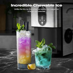 Load image into Gallery viewer, Kismile Countertop Nugget Ice Maker, Pebble Ice Maker with Self-Cleaning, 50lbs/24H, Soft Chewable Pellet Ice, One-Click Operation, for Home &amp; Kitchen (Silver)