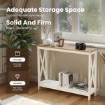 Load image into Gallery viewer, PHI VILLA White Entryway Table, Farmhouse Console Table Narrow Sofa Table Hallway, Ivory Skinny Entry Table