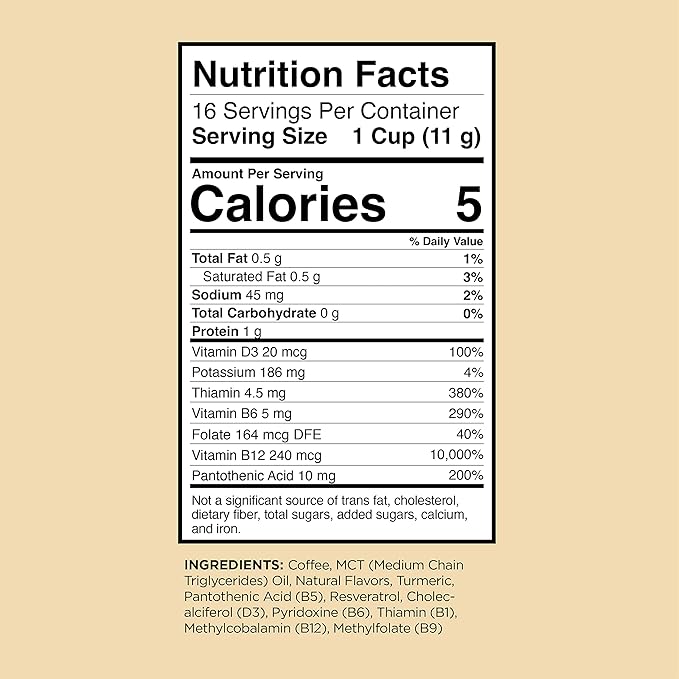 VitaCup Genius Vanilla Keto Coffee Pods w/MCT Oil, Turmeric, B Vitamins, & D3 for Energy & Focus in Recyclable Single Serve Pod Compatible with K-Cup Brewers Including Keurig 2.0, 64 CT