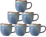 Load image into Gallery viewer, AmorArc 12oz Coffee Mugs, Ceramic Coffee Mugs set of 6 for Man, Woman, Dad, Mom, Modern Coffee Mugs with handle for Latte/Cappuccino/Milk/Cocoa. Dishwasher&amp;Microwave Safe, Ceylon Blue