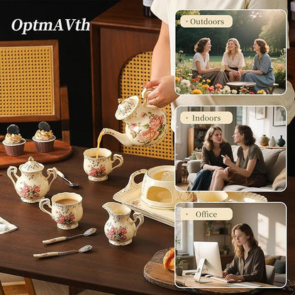 Ceramic Cup Plate&Tea Set (13, Four Persons)