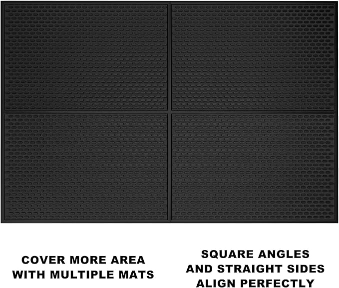 Silicone Drip Mat - 1/2 Inch Thick, Heat-Resistant and Food Safe - Counter Top, Coffee Bar or Restaurant - Drying Mat for Glasses - 18x12 Inches