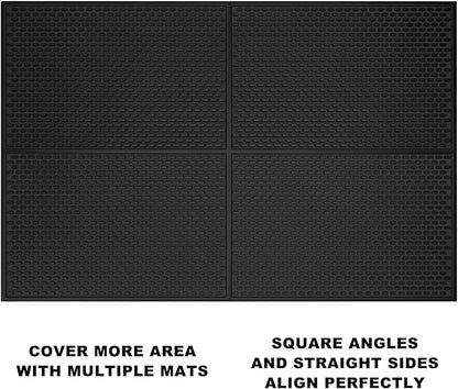 Silicone Drip Mat - 1/2 Inch Thick, Heat-Resistant and Food Safe - Counter Top, Coffee Bar or Restaurant - Drying Mat for Glasses - 18x12 Inches
