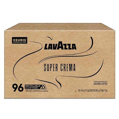 Lavazza Super Crema, Single Serve Keurig® K-Cup® Pods, Medium Espresso Roast Coffee, 96-Count Box