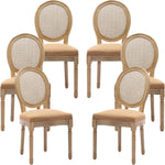 Load image into Gallery viewer, Vintage French Country Dining Chairs Set of 6, Rattan Dining Chairs with Solid Wood Legs, Ten Upholstered Dining Chair, Sillas para Comedor, Kitchen &amp; Dining Room Chair (Amber, Rattan, 6Pcs)