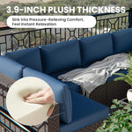 Load image into Gallery viewer, 10 Pieces Outdoor Patio Furniture Set Outdoor Furniture Patio Sectional Sofa Conversation Set w/ETL Approved 45" Gas Outdoor Fire Table &amp; Coffee Table, Swivel Rocking Chair Navy.