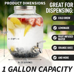 Load image into Gallery viewer, Zulay Kitchen 1 Gallon Cold Brew Coffee Maker – Thick Glass Pitcher with Stainless Steel Filter, Lid &amp; Spout – Large Mason Jar Container Dispenser - Iced Coffee &amp; Sun Tea Brewer for Fridge – Silver