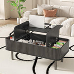 Load image into Gallery viewer, Coffee Table Lift Top, Fluted Coffee Table with Storage, Black Coffee Tables for Living Room, Modern Center Table with Metal Legs