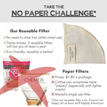 Load image into Gallery viewer, (2-Pack) Reusable Organic Cotton Pour Over Cone Filters for Hario V60, Chemex, Kalita and Origami Style Filters — Pourover Coffee Filter Maker Cup Ceramic, Glass, Plastic Dripper (Size 02, 2-4 Cups)