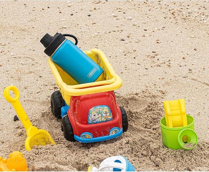 koodee 12 oz Water Bottle Stainless Steel Vacuum Insulated Wide Mouth Water Flask with Leakproof Spout Lid (Sky Blue)