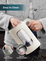 Load image into Gallery viewer, Electric Tea Kettle, INTASTING Glass Electric Kettle with tea Infuser and Precise knob temperature control, 1200W Fast Heating, BPA-Free, Easy to Clean, for Tea and coffee, 1 Liter (Cream White)