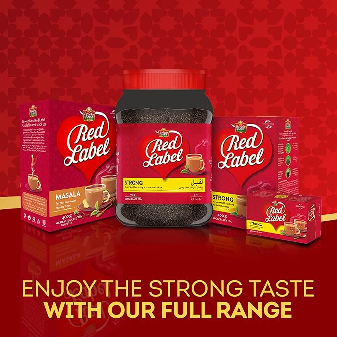 Red Label Tea | Loose Leaf Tea | Premium Brooke Bond | Black Tea | Indian Chai | Rich & Refreshing Flavor | Compatible for Chai | 900 Grams (Pack of 2)