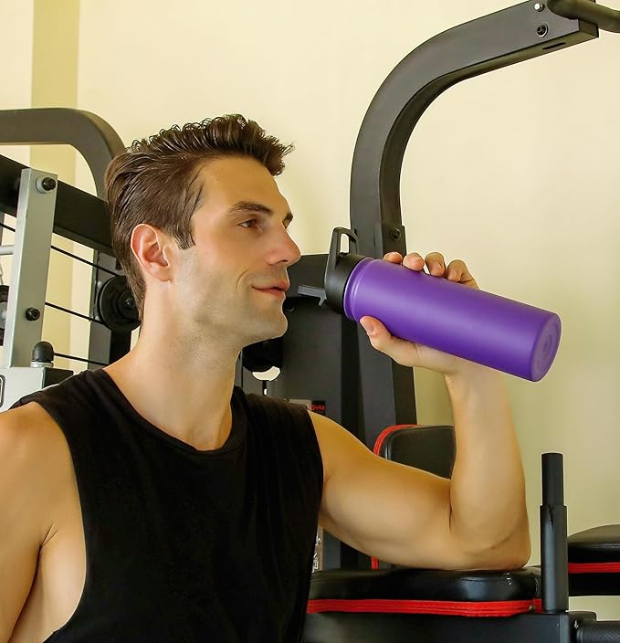 mininoo 24 oz Insulated Water Bottle with Straw Lid, Stainless Steel Double Wall Vacuum, Leak Proof, BPA Free, Keep Cold for 24H & Hot for 12H(Ice Coke)