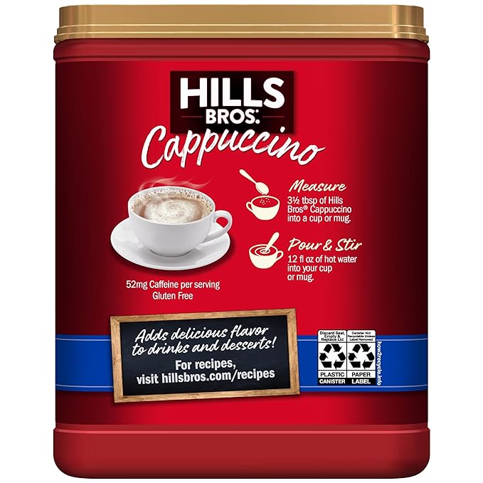 Hills Bros. Instant Cappuccino Mix, French Vanilla Cappuccino Mix, 16 oz