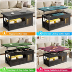 Load image into Gallery viewer, Itaar 40" Lift Top Coffee Table, 4 in 1 Coffee Tables with Storage Cabinet for Living Room, Small Farmhouse Coffee Table with 2 Fabric Drawers &amp; LED Light for Dining Room, Black