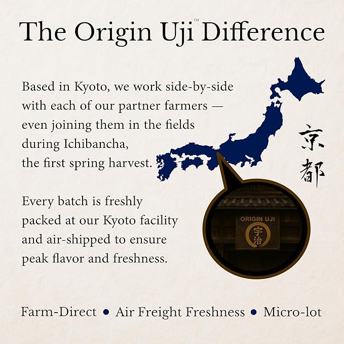 Origin Uji Tea Masters Reserve Matcha Ceremonial Grade Matcha, First Harvest, Stone-Ground from Uji, Kyoto, Japan - Level 10 Tea Master Blend