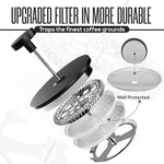 Load image into Gallery viewer, Utopia Kitchen Stainless Steel French Press Coffee Maker 34 Oz (1 Litre) with 2 Extra Filters, French Press Coffee &amp; Tea Maker for Kitchen &amp; Camping, Cold Brew Cafetiere, Black