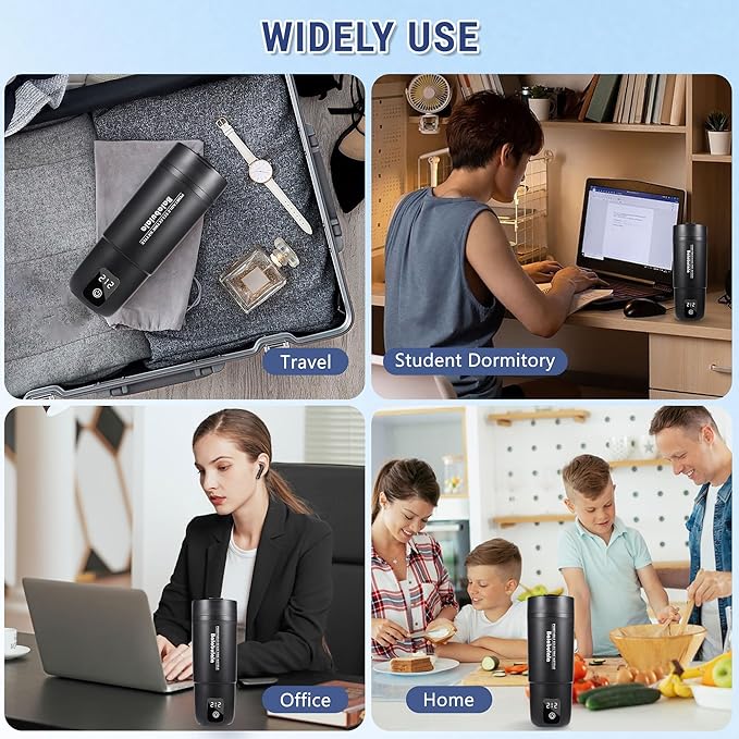 Travel Electric Kettle, Balabulala Portable Water Boiler with 6 Variable Presets,Small Electric Kettle with Keep Warm Temperature Controls & Boil Dry Protection, 17oz