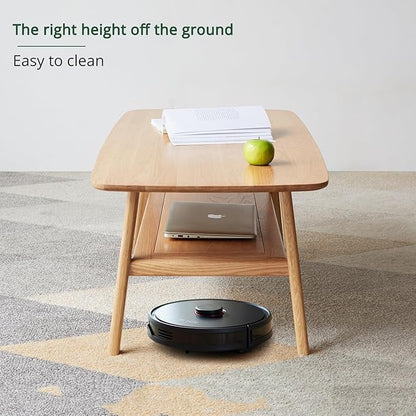 Wood Coffee Table - 100% Solid Oak Wood - Double Storage Coffee Table, Eco-Friendly Finish Center Table - Easy Assembly (Natural, 31.49" D x 19.68" W x 17.32" H)