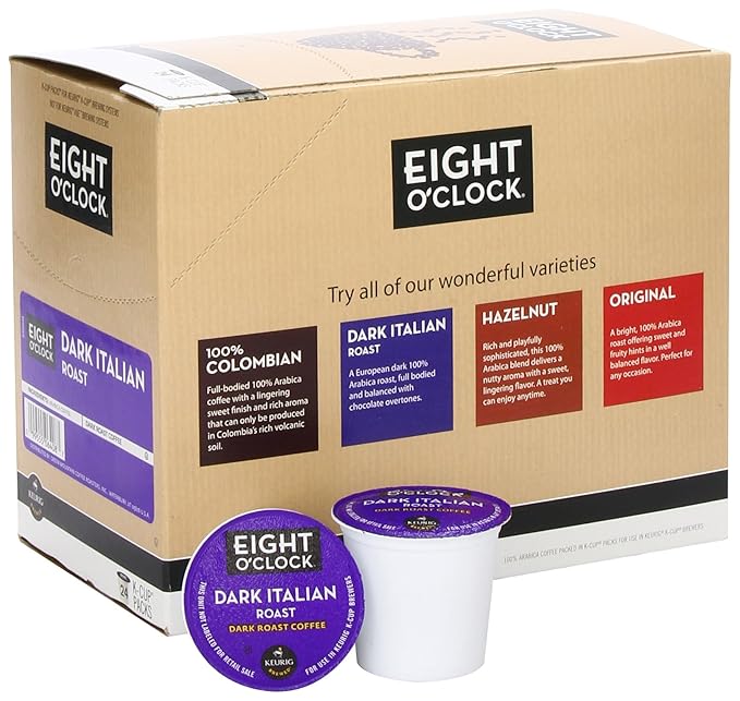 Eight O'Clock Coffee Dark Italian Roast K-Cups, 24-Count (Pack of 2)