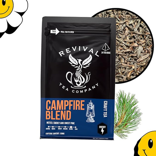 Revival Tea Company Campfire Blend - Lapsang Souchong Black Tea Blend - Loose Leaf 6 Ounces