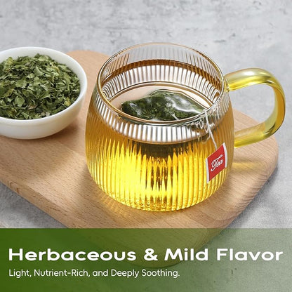 FullChea - Moringa Tea Bags, 100 Count - Pure & Natural Rosabella Moringa Leaves, Cultivated From India - Caffeine-free Herbal Tea for Supporting Digestion & Immune System - Non-GMO