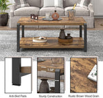 Load image into Gallery viewer, EXCEFUR Modern Coffee Table, Industrial Wood and Metal Center Table, Cocktail Tea Tables for Living Room, Rustic Brown