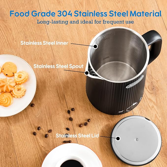 Arofeer® 1.7L(57oz) Large Electric Kettle Temperature Control, 7+Cups Electric Tea Kettle for Coffee&Tea, 2 quarts Big Hot Water Kettle Electric with,1200W,Keep Warm-Black