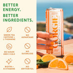 Load image into Gallery viewer, GORGIE Sugar Free Natural Energy Drinks, Jaclyn Hill Orange Twist (12 Pack) Healthy Sparkling Energy Drinks Natural Coffee Replacement with Green Tea Caffeine and Biotin, Vegan, Low Calorie