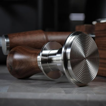 Breville Barista Express Accessories Kit 6pcs Includes 54mm Walnut Tamping Stand, Auto Leveling Tamper, Distributor, Bottomless Portafilter, Dosing Funnel and Puck Screen