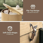 Load image into Gallery viewer, Round Coffee Table with Storage,Mid Century Modern Dining Table with Sliding Cabinet Door for Living Room,Home Small Space,31.5" Small Center Table,Oak