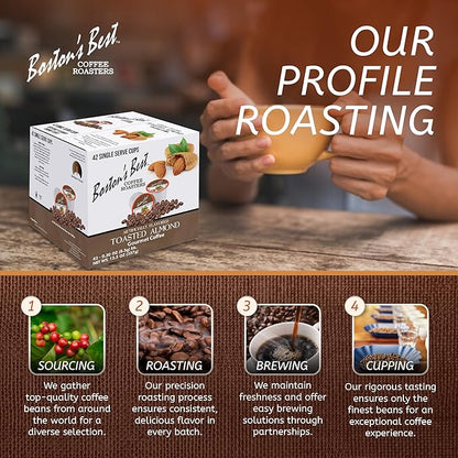 Boston’s Best - Toasted Almond Flavored Delicious Gourmet Coffee Compatible with Keurig Coffee Maker, 1 Count (42 Single Serve Medium Roast Cups)