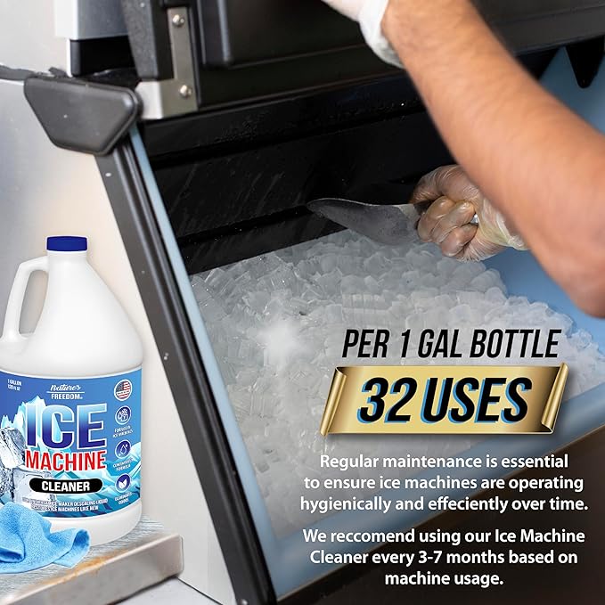 Nature's Freedom Ice Machine Cleaner - 1 Gallons (32 Uses) - Nickel-Safe Descaler, Made in USA, Universal Compatibility for Commercial/Residential Ice Makers such as Whirlpool, Scotsman and All