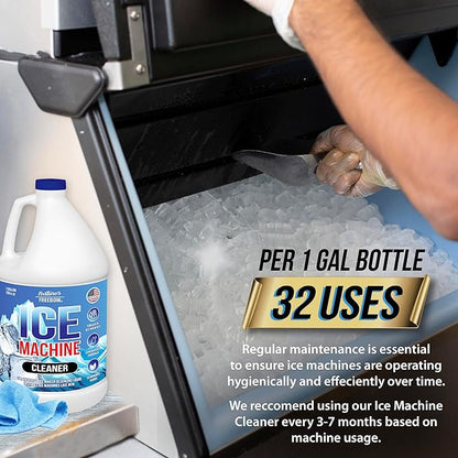 Nature's Freedom Ice Machine Cleaner - 1 Gallons (32 Uses) - Nickel-Safe Descaler, Made in USA, Universal Compatibility for Commercial/Residential Ice Makers such as Whirlpool, Scotsman and All