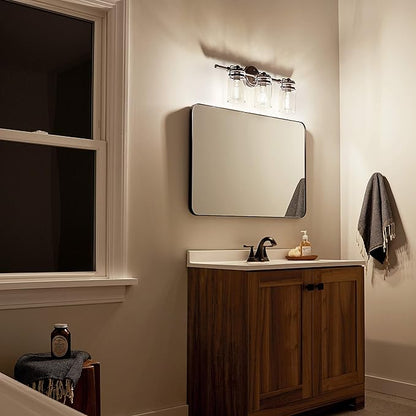 KICHLER Brinley 24" 3 Light Vanity Light with Clear Glass in Olde Bronze®