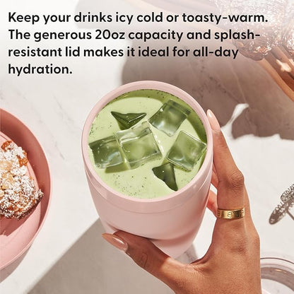 W&P Porter Insulated Tumbler 20 oz | No Metallic Aftertaste Ceramic Coated for Water, Coffee, & Tea | Wide Mouth Vacuum Insulated | Dishwasher Safe, Charcoal Terrazzo