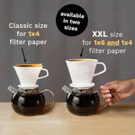 Load image into Gallery viewer, Creano XXL Porcelain Coffee Dripper Saffron - Ceramic Cone Brewer - Pour Over Coffee Maker - Filter Size 4 - huge and heavy quality 800gr/28oz - 6 Colours availeble