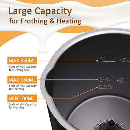 Milk Frother and Steamer, 19.9 OZ Detachable Milk Frother for Coffee with Temperature Display, 4 in 1 Large Capacity Automatic Warm and Cold Foam Maker for Coffee, Latte, Cappuccino