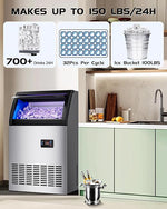 Load image into Gallery viewer, Commercial Spray Drench Ice Maker Machine 150 Lbs/Day, Undercounter Ice Makers 100Lbs Storage Bin and 32 Ice Trays, Under Counter ice Maker for Home, Bar, Party
