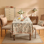 Load image into Gallery viewer, Designer Floral Table Cloth Rectangle,French Linen Light Beige Indoor Tablecloth,Fall Wrinkle Resistant Decor Tablecloths for Dining Thanksgiving Kitchen Party,55"*87"-Flora A