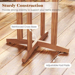 Load image into Gallery viewer, Tangkula Outdoor Acacia Wood Bar Table, 39" Patio Bar Height Round Table with Slatted Tabletop, High Top Bistro Dining Table, Pub Height Round Table for Garden, Deck, Porch and Yard