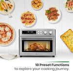 Load image into Gallery viewer, Infrared Heating Air Fryer Toaster Oven, Extra Large Countertop Convection Oven 10-in-1 Combo, 6-Slice Toast, Enamel Baking Pan Easy Clean with Recipe Book, Brushed Stainless Steel Finish