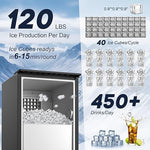 Load image into Gallery viewer, 120LBS/24H High Output - Commercial Under Counter Ice Maker with 30LBS Storag e- Reversible Door, Built-in/Freestanding Design, Self-Cleaning &amp; 24H Timer - for Home Bars, Restaurants &amp; Commercial Use